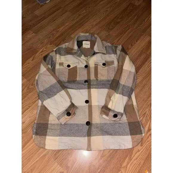 Lucky Brand Plaid Shacket Size XS - Picture 2 of 10